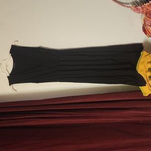 Vision U.S.A Black Long  V Neck Dress